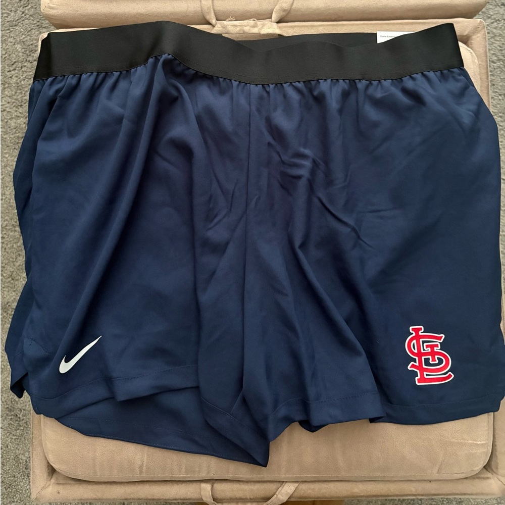 Nike Navy Shorts with Red St. Louis Cardinals Logo